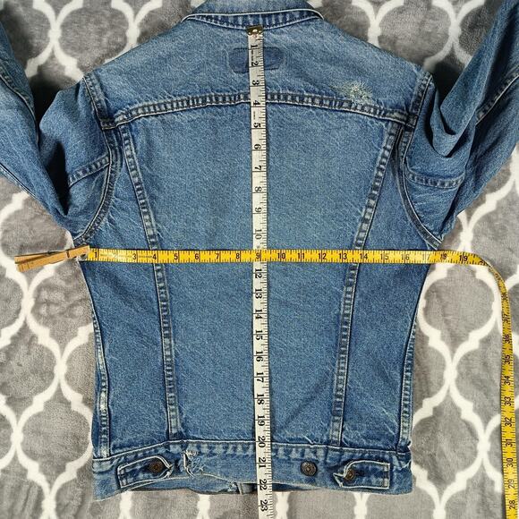 Vintage Levis Denim Trucker Jacket Men Small Blue Type 3 Made USA 80s - Picture 4 of 15